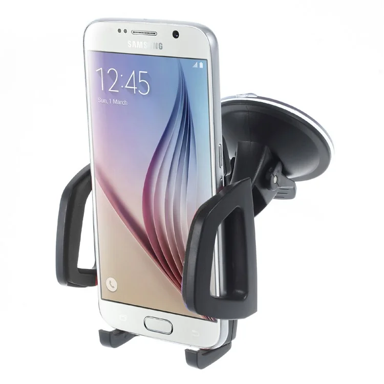 Universal Suction Cup Car Holder Mount for iPhone 6s Plus/Samsung Note5, Width: 45-100mm - Black