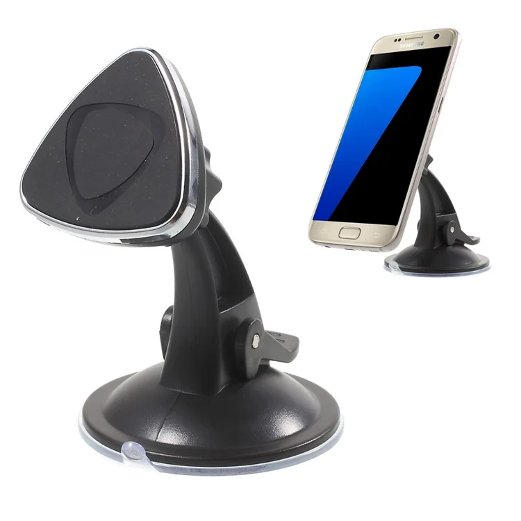 Universal Magnetic Car Windshield Suction Cup Mount Stand for Samsung Galaxy S7/iPhone 6s - Black