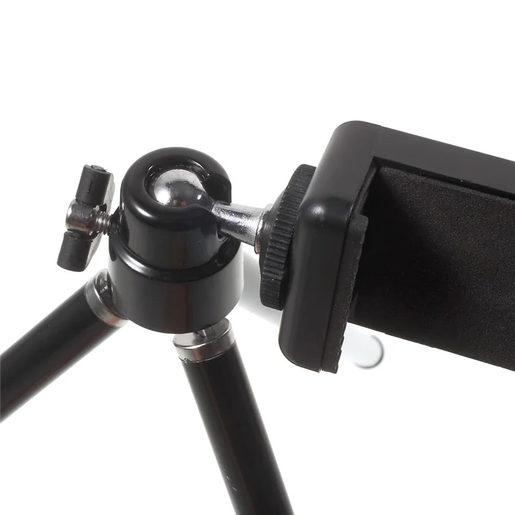 2 Mounting Ways Tripod Stand with Phone Clamp for iPhone 6s Plus/Samsung Galaxy S7 G930 - Black