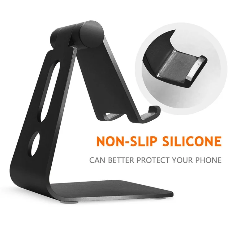 Porta Stand Desktop in Metallo Rotativo Per Iphone 6s/ipad Pro 9.7/Samsung S7 Ecc. - Nero