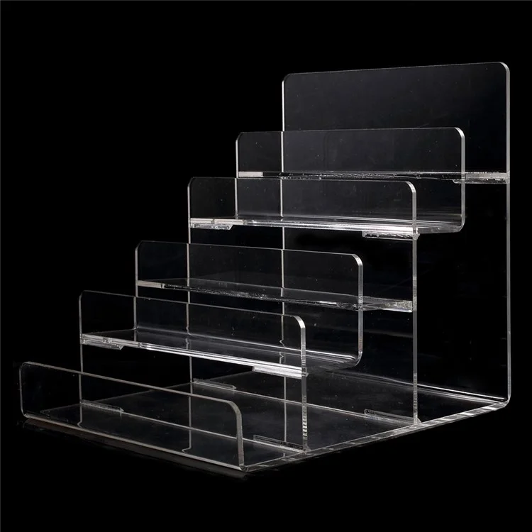 5-layer Clear Acrylic Display Stand for Cellphone / Power Bank / Bluetooth Earphone etc