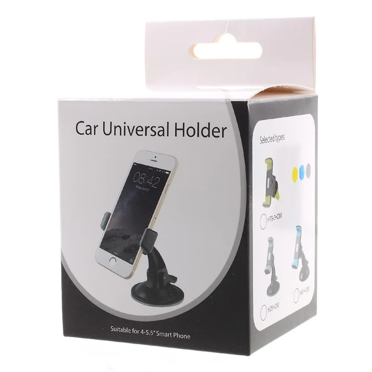 Suction Cup Car Mount Holder for iPhone 6s /Samsung S7 edge, Width: 55-90mm (C90+H25)