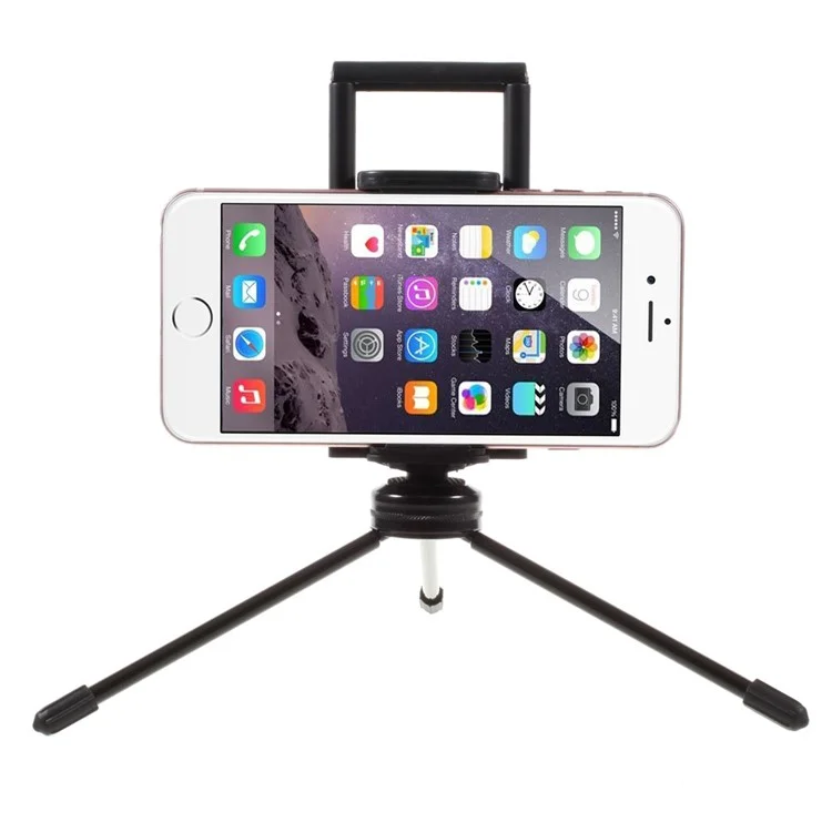 Multi-functional Mini Metal Tripod + Dual Clamps for iPhone iPad Samsung Smartphone Tablets  - Black