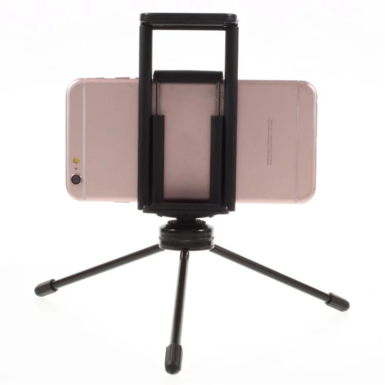 Multi-functional Mini Metal Tripod + Dual Clamps for iPhone iPad Samsung Smartphone Tablets  - Black