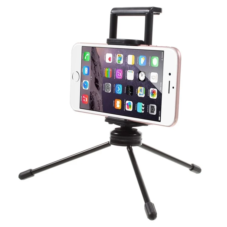 Multi-functional Mini Metal Tripod + Dual Clamps for iPhone iPad Samsung Smartphone Tablets  - Black