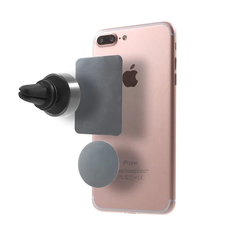 Magnetic Car Air Vent 360-Degree Rotary Mount Stand for iPhone Samsung GPS - Silver Color