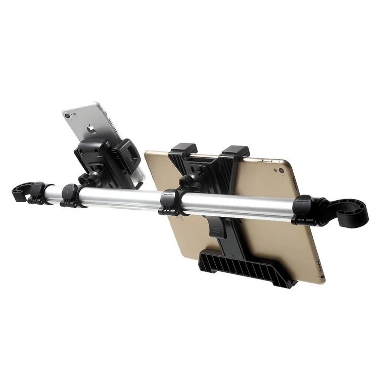 360-Degree Rotary Car Headrest Mount Stand with Two Adapters for iPhone 7/iPad Pro 9.7 Etc