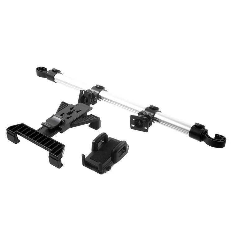 360-Degree Rotary Car Headrest Mount Stand with Two Adapters for iPhone 7/iPad Pro 9.7 Etc