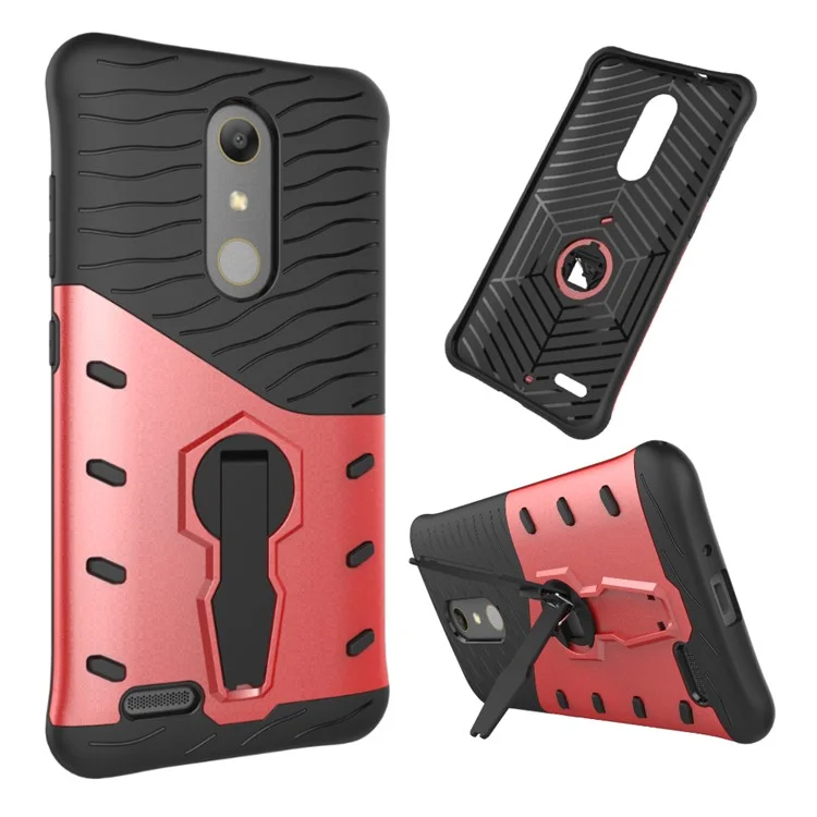 Armor PC + TPU Kickstand Back Cover for ZTE ZMAX Pro Z981 - Red