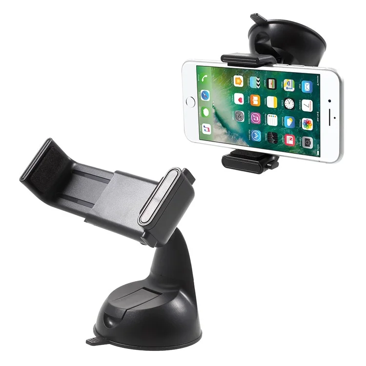 Suction Cup Car Windshield Mount Holder for iPhone 7 Plus/7, Width: 57-90mm - Black