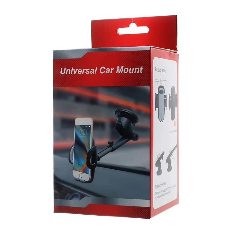 Telescopic Arm Suction Cup Car Mount Holder for iPhone 7 Plus/Galaxy S7, Width: 50-95mm
