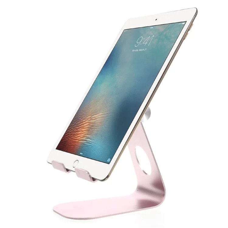 Universal Aluminum Alloy Adjustable Desktop Stand Holder for iPad iPhone Tablet PC - Rose Gold Color