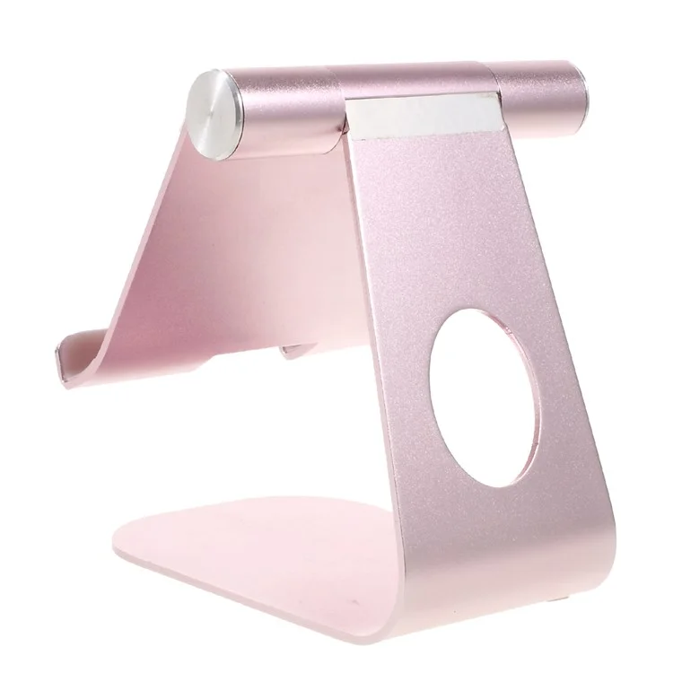 Universal Aluminum Alloy Adjustable Desktop Stand Holder for iPad iPhone Tablet PC - Rose Gold Color