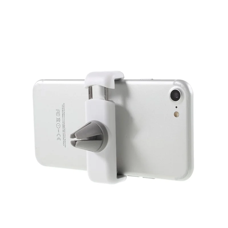 Mini Car Air Vent Mount Smartphone Holder for iPhone Samsung LG etc, Width: 60-85mm - White + Grey
