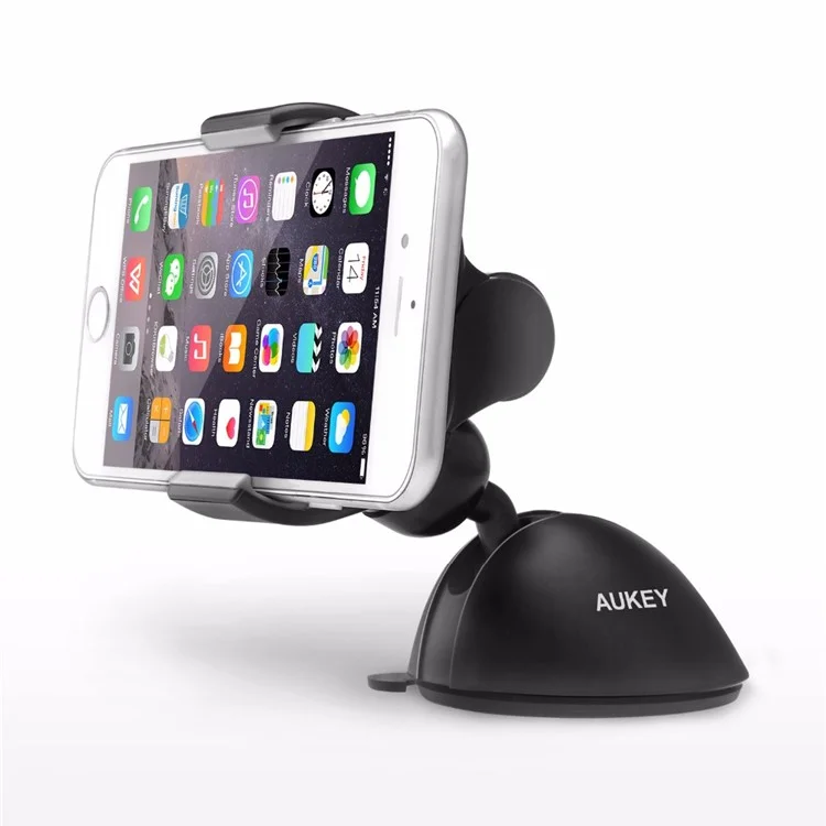AUKEY Universal Dashboard Windshield Car Mount Mobile Phone Holder, Max Width: 106mm - Black