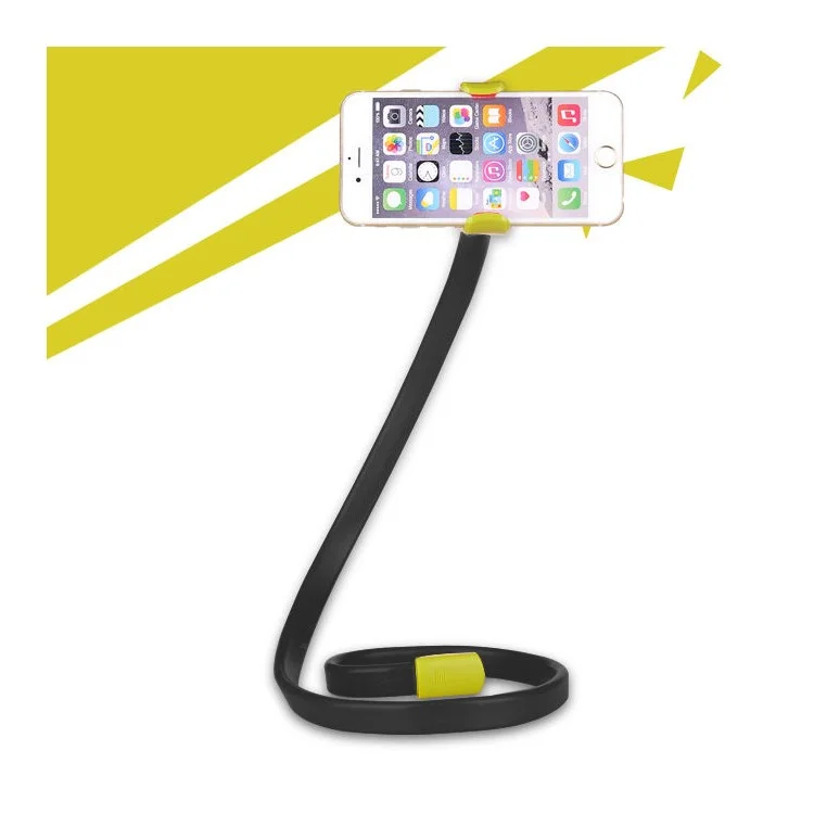 Snake Shape Universal Cell Phone Clip Holder Lazy Bracket Flexible Long Arms - Yellow