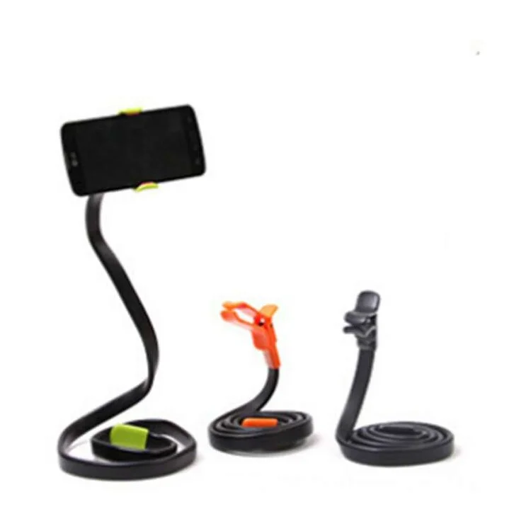 Snake Shape Universal Cell Phone Clip Holder Lazy Bracket Flexible Long Arms - Yellow