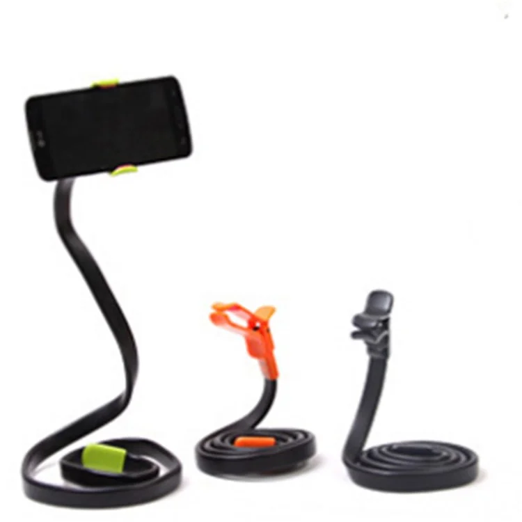 Snake Shape Universal Cell Phone Clip Holder Lazy Bracket Flexible Long Arms - Yellow