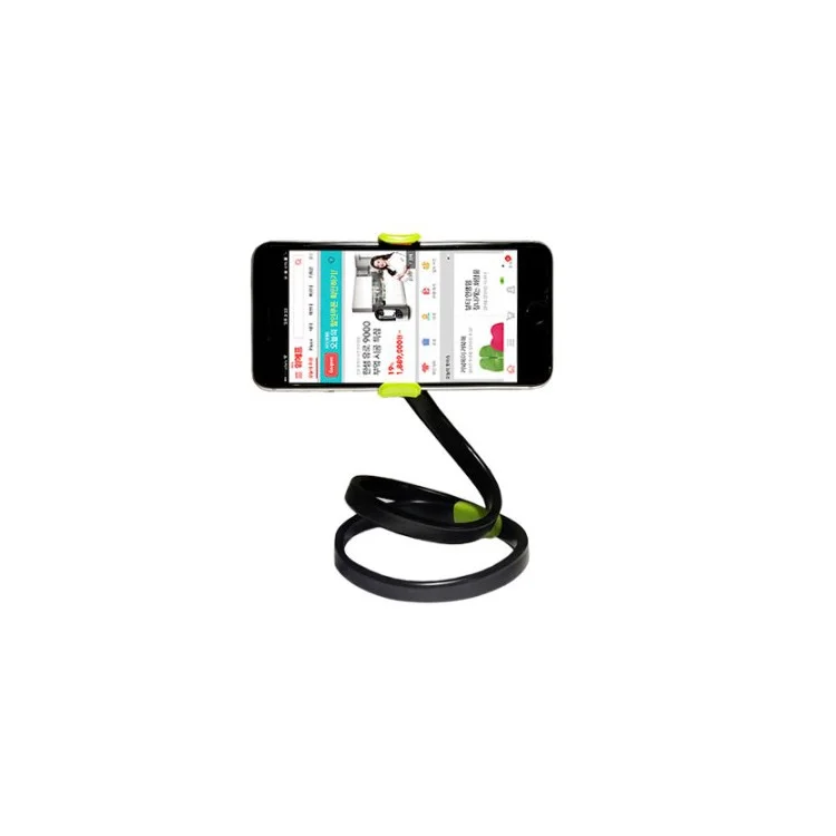 Collapsible Snake Design Rotating Phone Stand Lazy Bed Multi-purpose Holder Clip - Green
