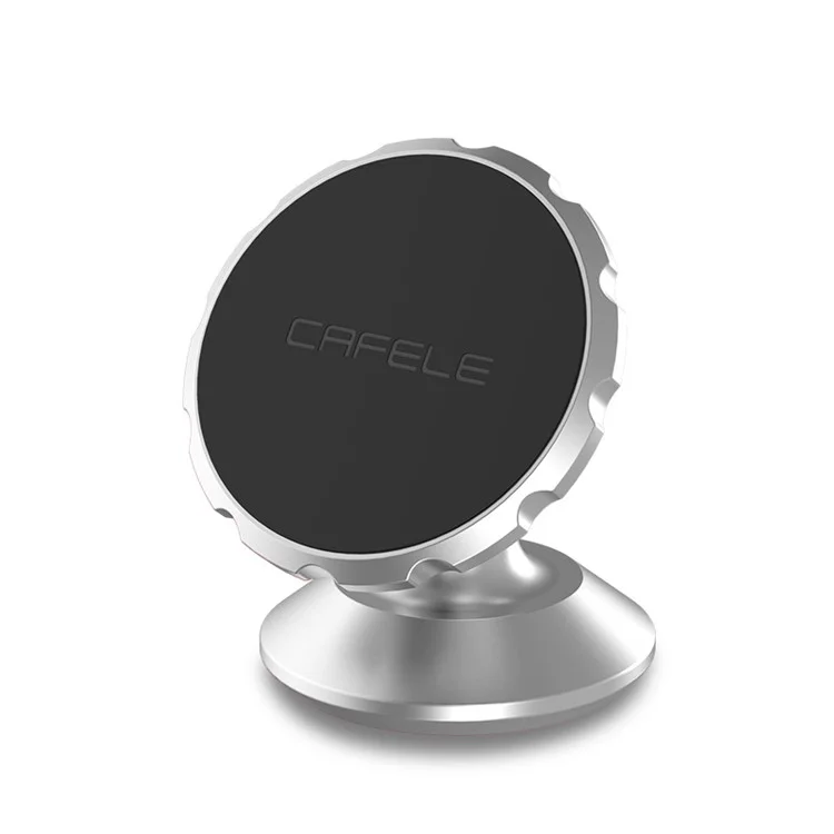 CAFELE Gear Shape Magnetic Rotary Car Mount Holder for iPhone Samsung - Silver Color