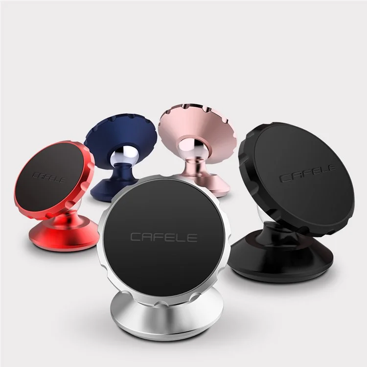 CAFELE Gear Shape Magnetic Rotary Car Mount Holder for iPhone Samsung - Silver Color
