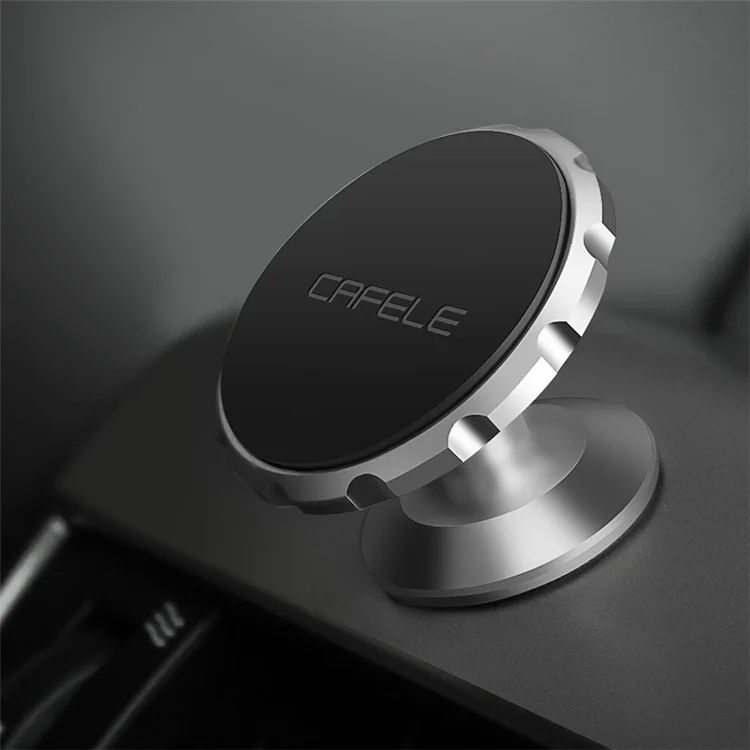 CAFELE Gear Shape Magnetic Rotary Car Mount Holder for iPhone Samsung - Silver Color