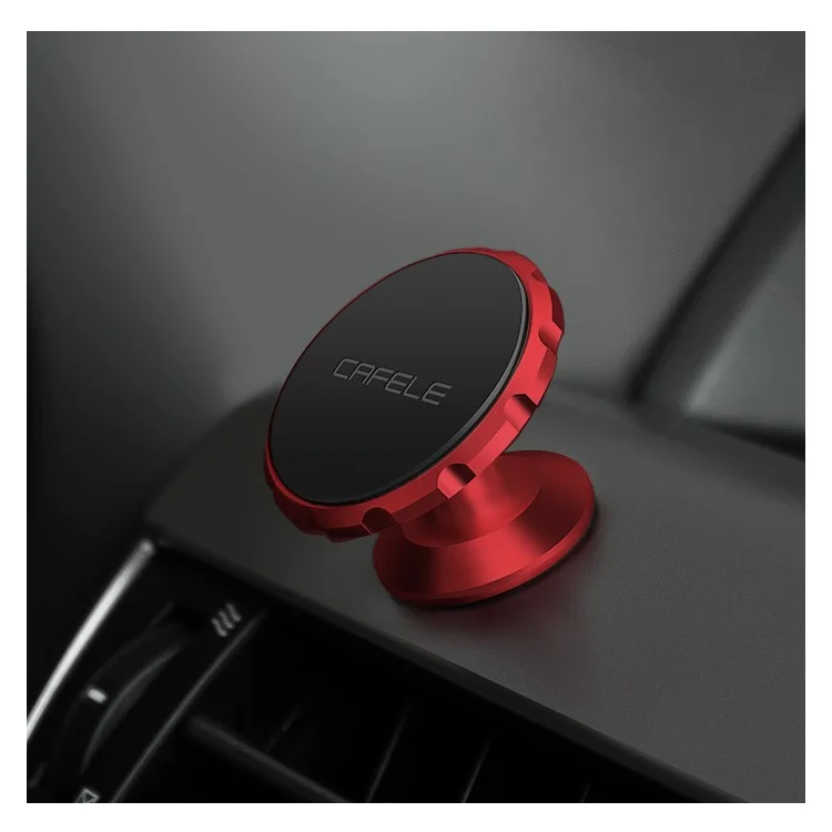 CAFELE Gear Shape Magnetic Rotation Car Mount Stand for iPhone Samsung - Red