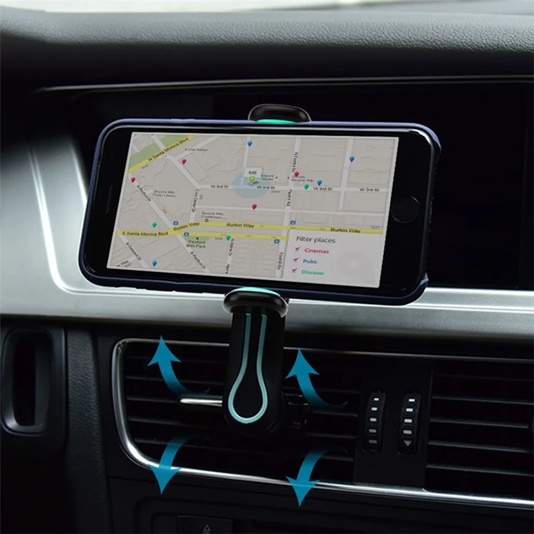 USAMS US-ZJ012 Air Vent Car Mount Long Arm Cradle for iPhone 7, Width: 50-85mm - Black