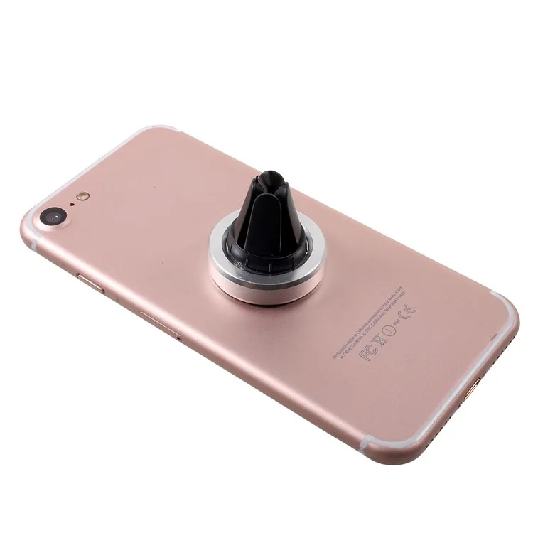 Universal Magnetic Car Air Vent Mount Holder for iPhone 7/ 7 Plus/ Samsung S7 Etc - Silver Color