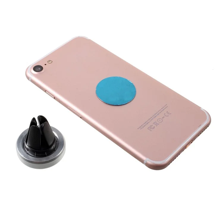 Universal Magnetic Car Air Vent Mount Holder for iPhone 7/ 7 Plus/ Samsung S7 Etc - Silver Color