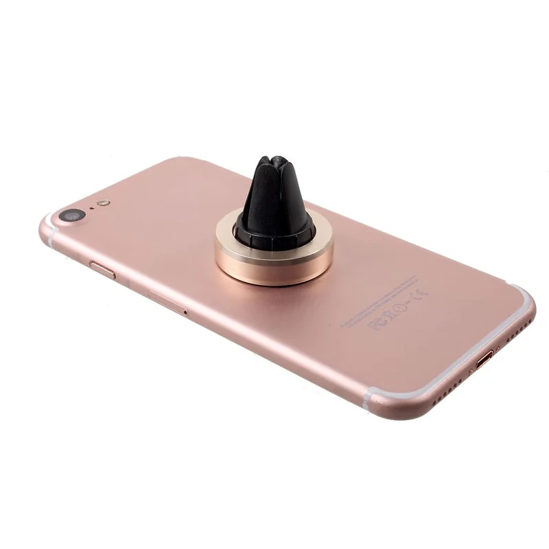 Universal Magnetic Car Air Vent Mount Stand for iPhone 7/ 7 Plus/ Samsung S7 Etc - Gold Color