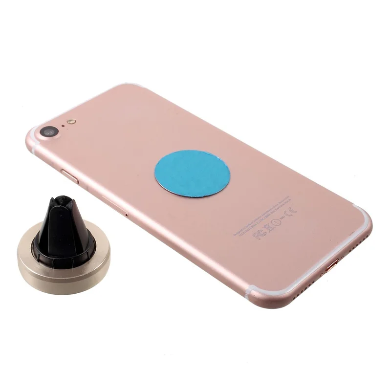Universal Magnetic Car Air Vent Mount Stand for iPhone 7/ 7 Plus/ Samsung S7 Etc - Gold Color