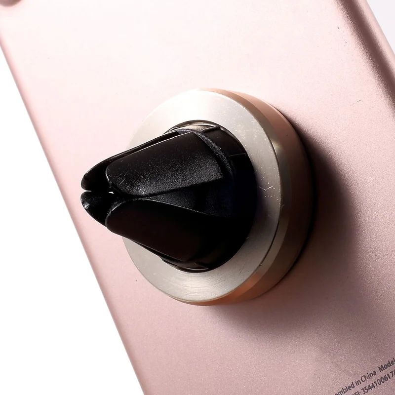 Universal Magnetic Car Air Vent Mount Stand for iPhone 7/ 7 Plus/ Samsung S7 Etc - Gold Color