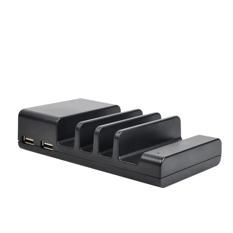 USB Travel Wall Charger 4-Port Desktop Charging Station for iPhone iPad Samsung Sony (wodSL02) - Black / EU Plug