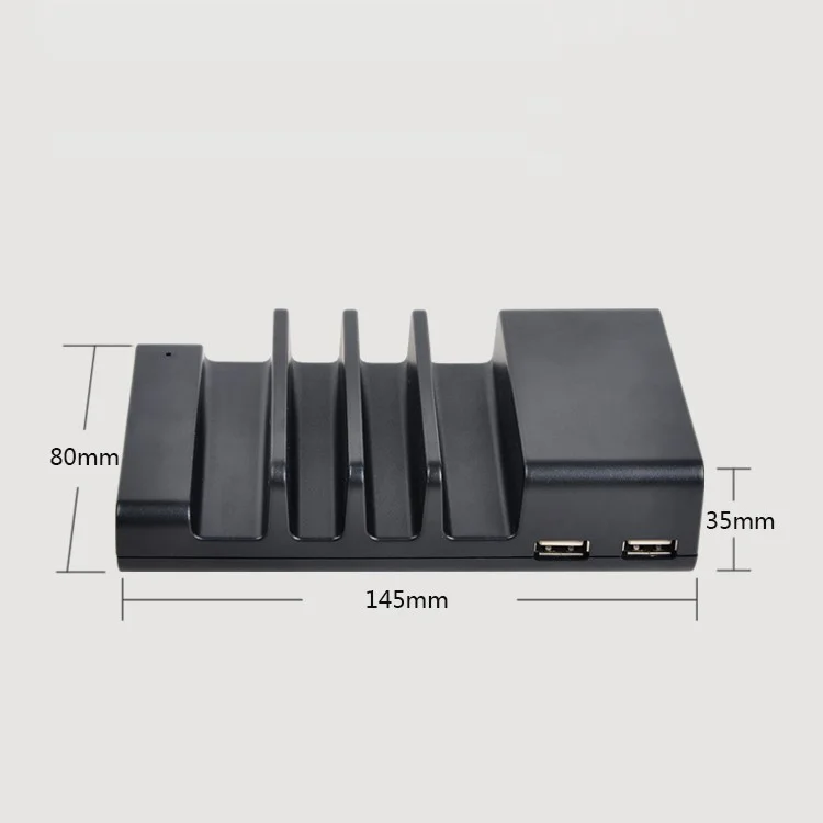 USB Wall Charger 4-Port Desktop Charging Station for iPhone iPad Samsung Sony (wodSL02) - Black / US Plug