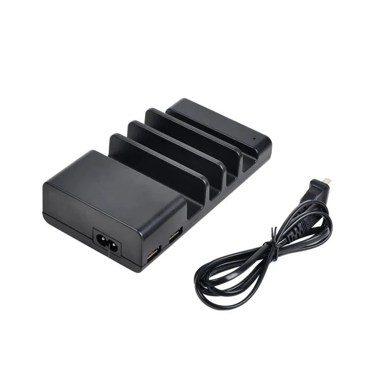 USB Wall Charger 4-Port Desktop Charging Station for iPhone iPad Samsung Sony (wodSL02) - Black / US Plug