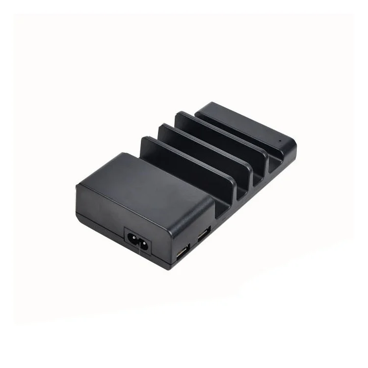 USB Wall Charger 4-Port Desktop Charging Station for iPhone iPad Samsung Sony (wodSL02) - Black / US Plug