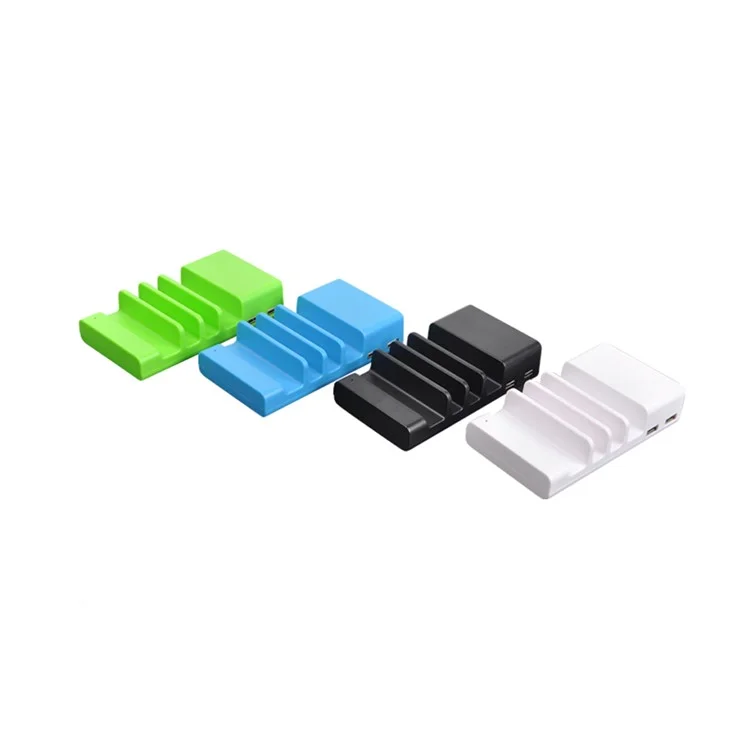 USB Wall Travel Charger 4-Port Desktop Charging Station for iPhone iPad Samsung Sony (wodSL02) - Green / EU Plug
