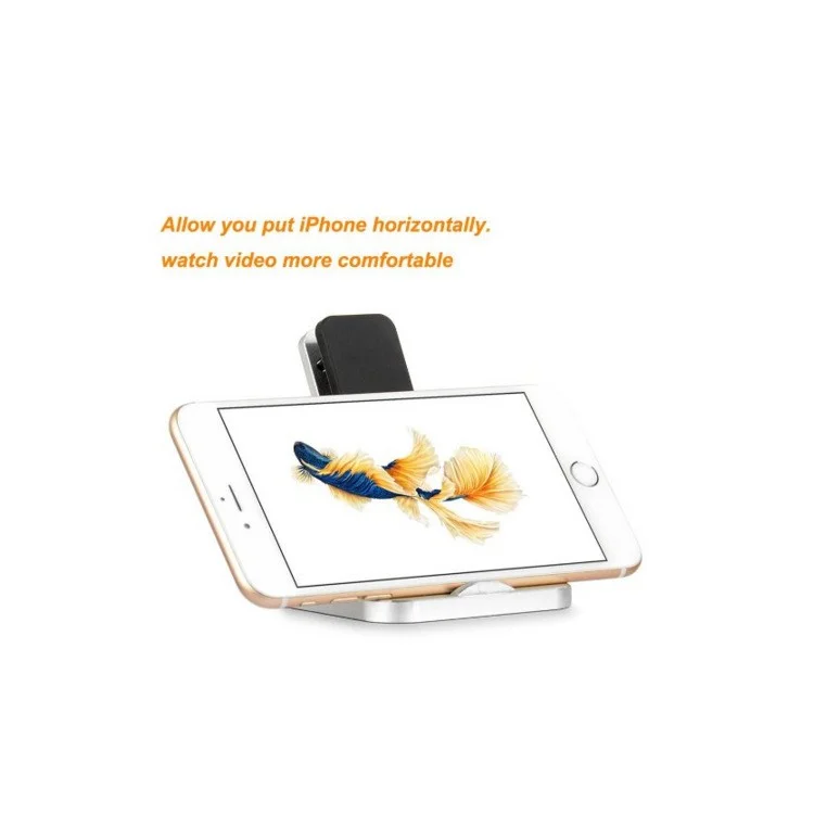 ZIKU WOJS-23 Aluminum Charging Stand Dock Station for iPhone - Silver