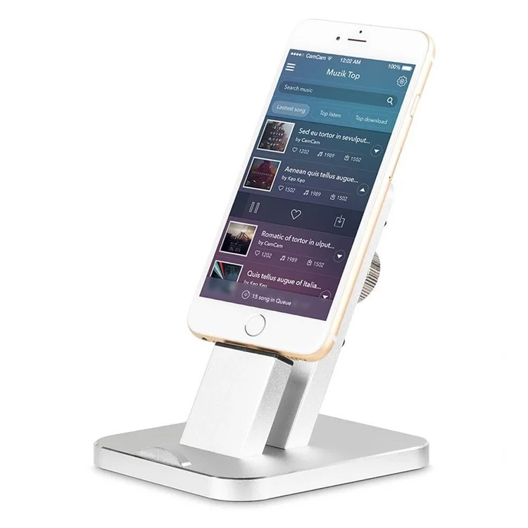 ZIKU WOJS-23 Aluminum Charging Stand Dock Station for iPhone - Silver