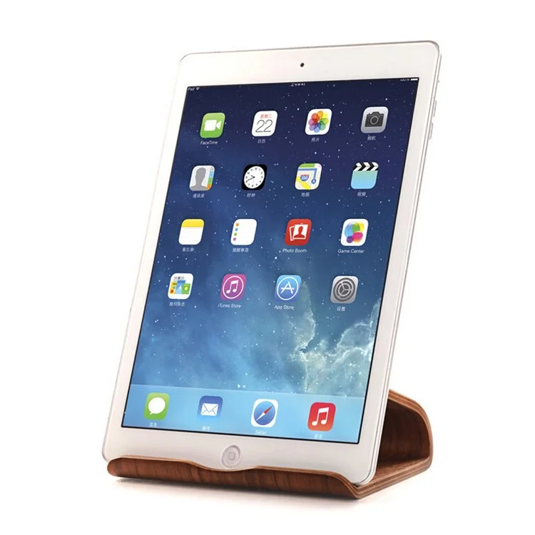 Dual-use Real Wood Desktop Stand for iPad Galaxy Tab etc. Tablet - Walnut Wood