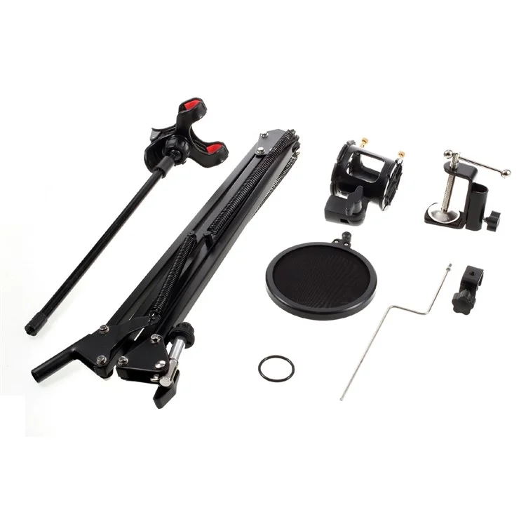Studio Folding Microphone and Phone Stand Holder Karaoke Recording Desktop Mount Kit