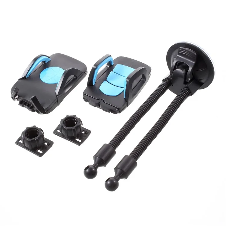 JS-026 Suction Cup Multi-function Car Mount Cradle with Double Phone Holders (Color Random) - Style A