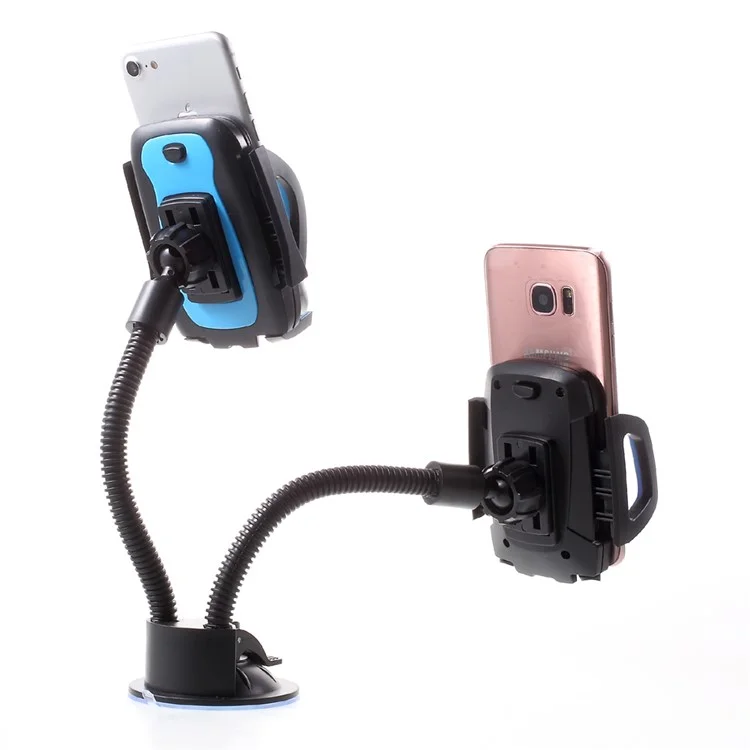 JS-026 Suction Cup Multi-function Car Mount Cradle with Double Phone Holders (Color Random) - Style A