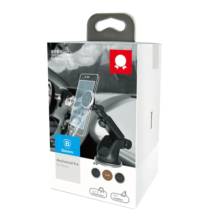 BASEUS Solid Series 360-degree Rotating Car Mount Phone Holder Adjustable Magnetic Phone Mount for Car Dashboard - Silver