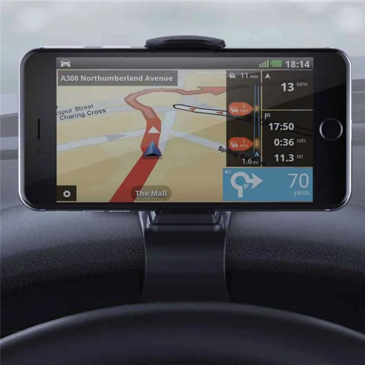 MATE2GO Universal Flexible Phone Clip Holder Desk / Car Mount for Samsung S8, Width under 11cm - Black