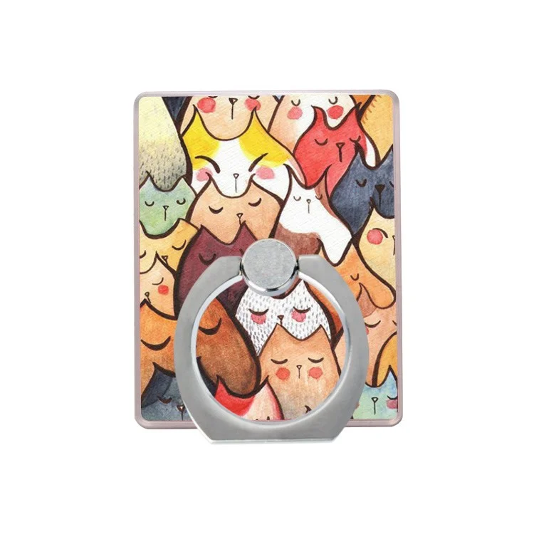 Universal Smartphone Printing Pattern Finger Grip Stand Holder - Cartoon Pattern