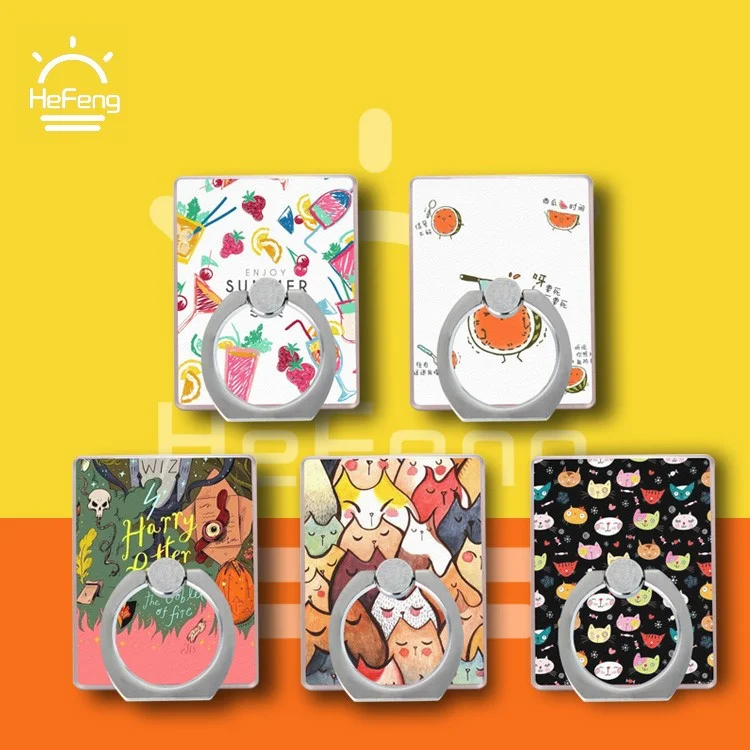 Universal Smartphone Printing Pattern Finger Grip Stand Holder - Cartoon Pattern