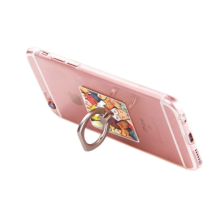 Universal Smartphone Printing Pattern Finger Grip Stand Holder - Cartoon Pattern