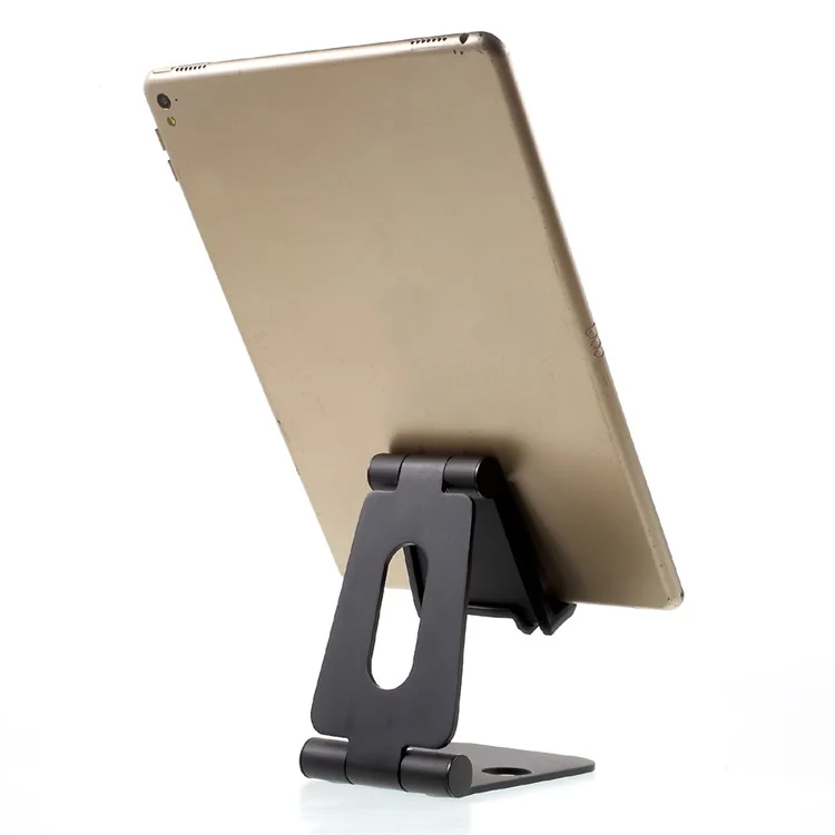 Universal Aluminium Alloy Foldable Desktop Mount Stand for iPhone iPad Samsung Smartphones & Tablets - Black